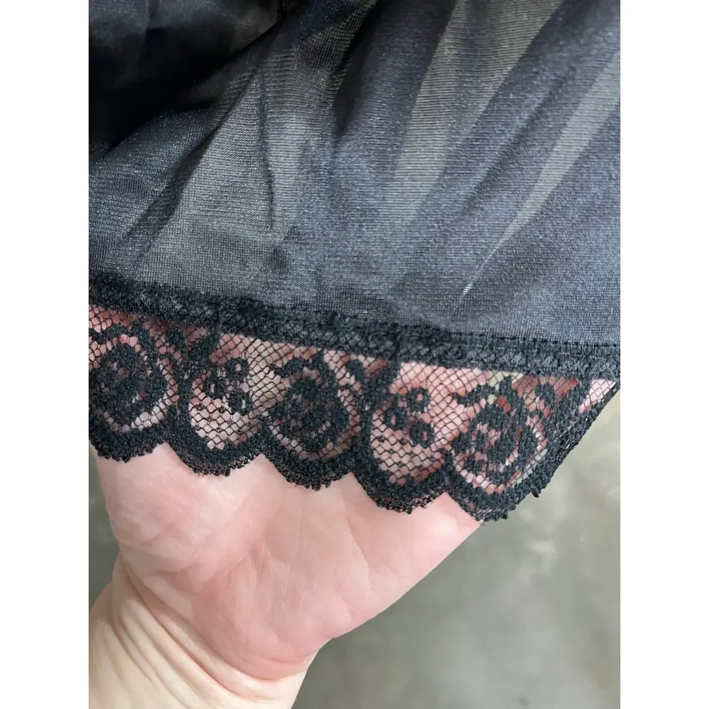 negligee slip Vintage black nightgown - Picture 5 of 8
